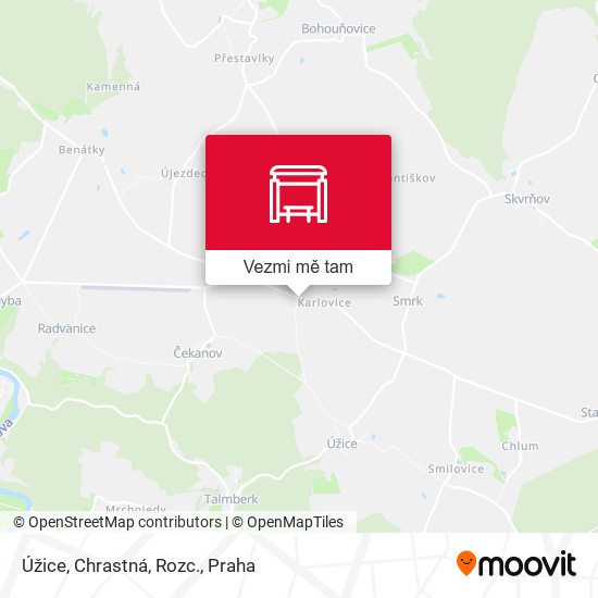 Úžice, Chrastná, Rozc. mapa