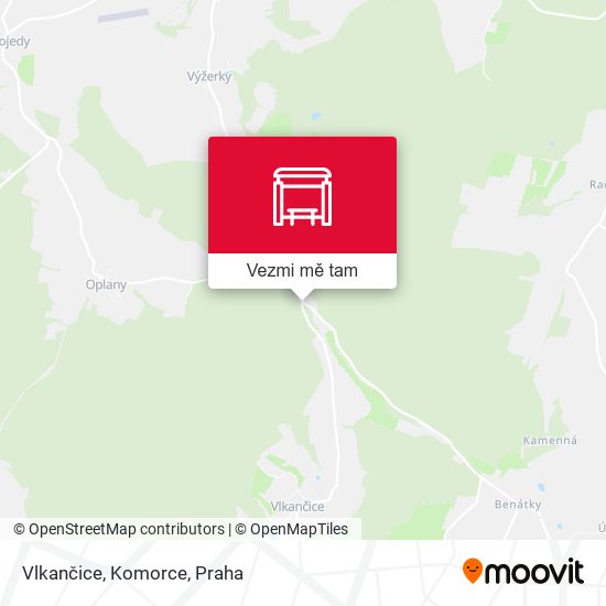 Vlkančice, Komorce mapa