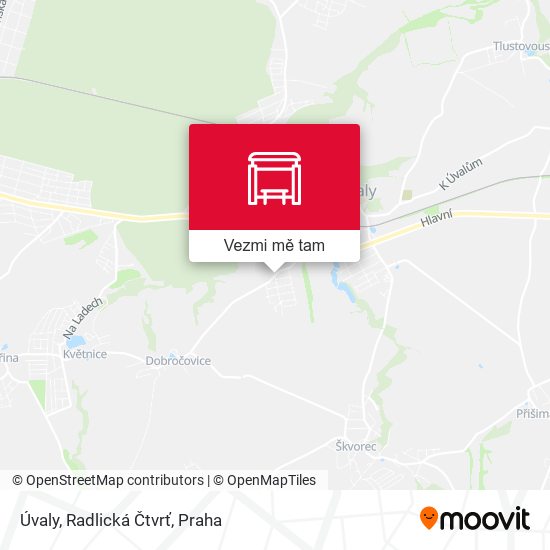 Úvaly, Radlická Čtvrť mapa