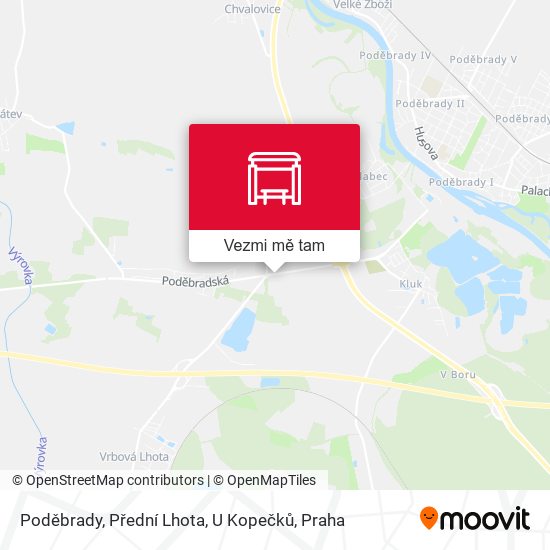 Poděbrady, Přední Lhota, U Kopečků mapa
