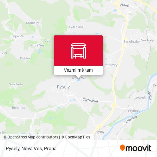 Pyšely, Nová Ves mapa