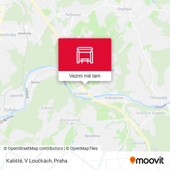 Kaliště, V Loučkách mapa