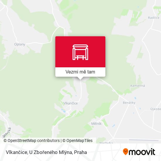 Vlkančice, U Zbořeného Mlýna mapa