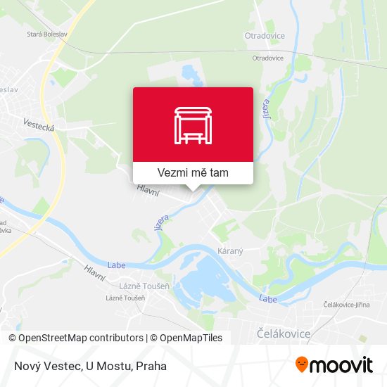 Nový Vestec, U Mostu mapa