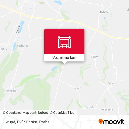 Krupá, Dvůr Chrást mapa