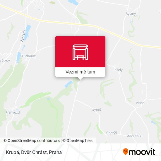 Krupá, Dvůr Chrást mapa