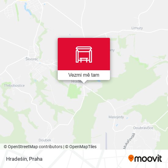 Hradešín mapa