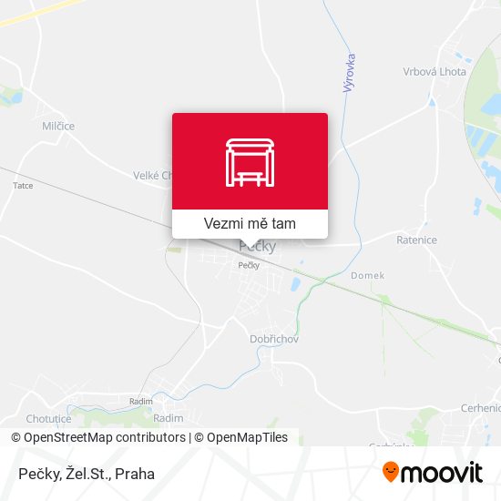 Pečky, Žel.St. mapa