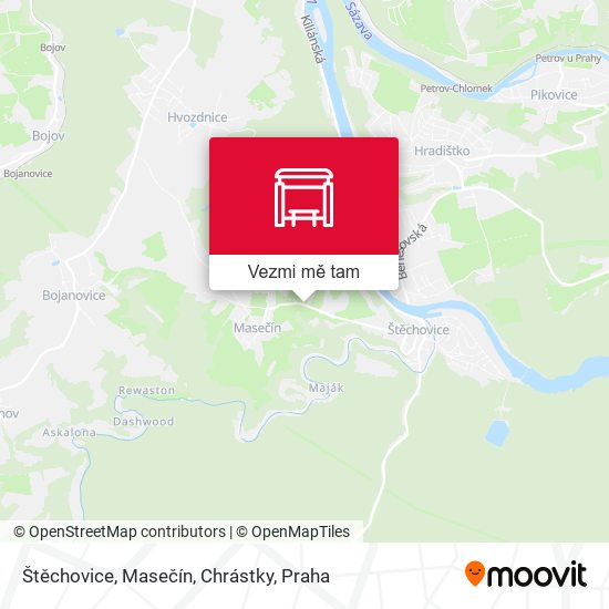 Štěchovice, Masečín, Chrástky mapa