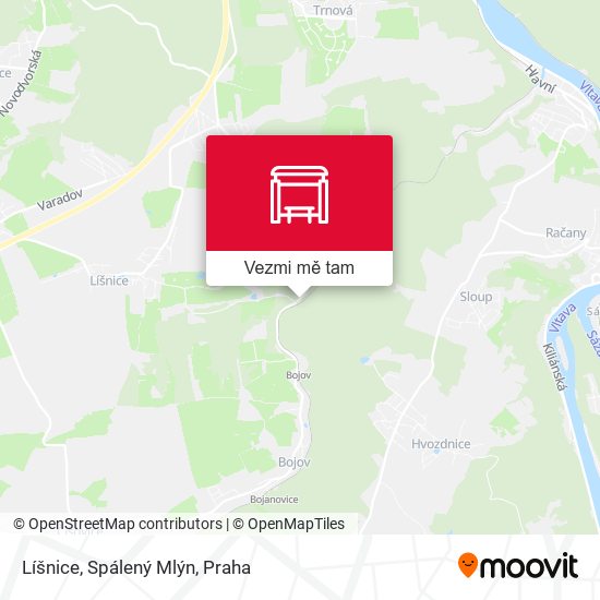 Líšnice, Spálený Mlýn mapa