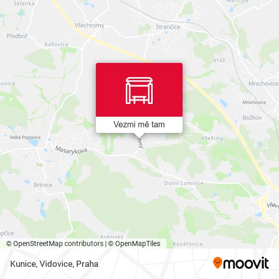 Kunice, Vidovice mapa