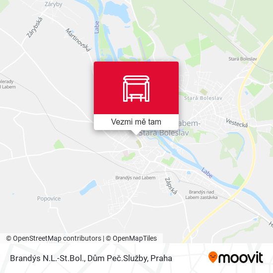 Brandýs N.L.-St.Bol., Dům Peč.Služby mapa