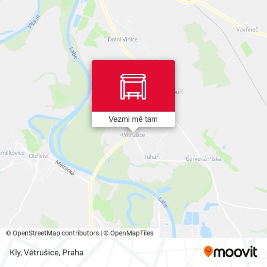 Kly, Větrušice mapa
