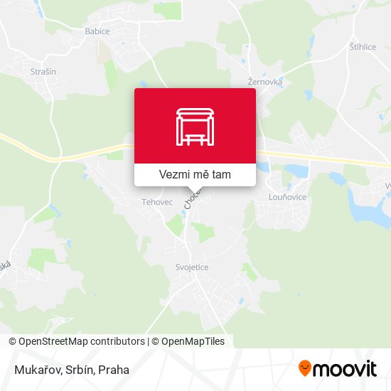 Mukařov, Srbín mapa