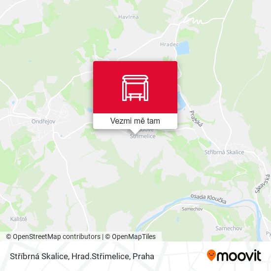 Stříbrná Skalice, Hrad.Střimelice mapa