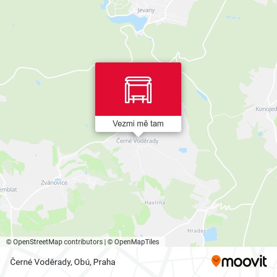 Černé Voděrady, Obú mapa