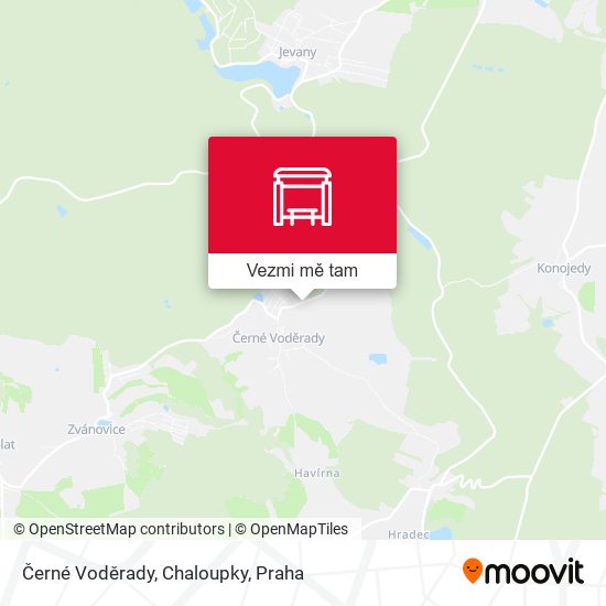 Černé Voděrady, Chaloupky mapa