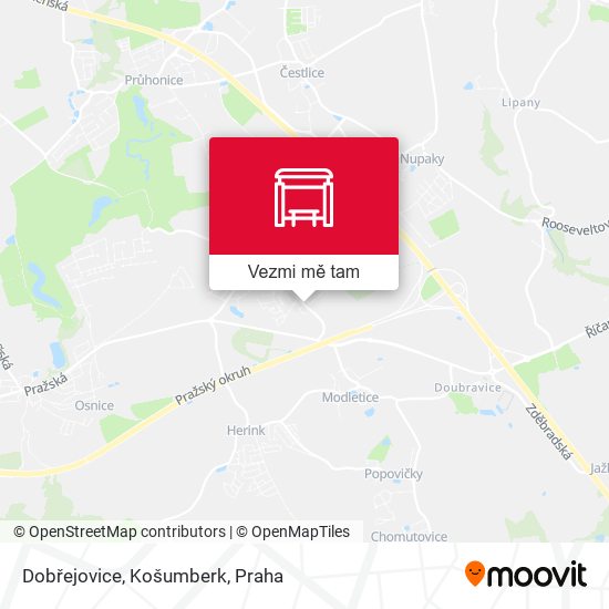 Dobřejovice, Košumberk mapa