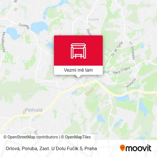 Orlová, Poruba, Zast. U Dolu Fučík 5 mapa