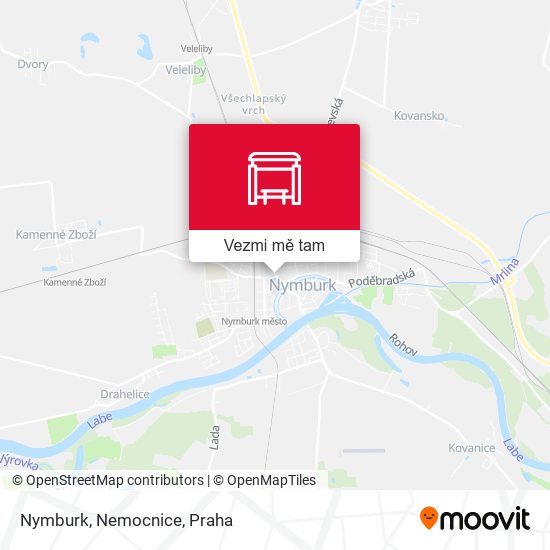 Nymburk, Nemocnice mapa
