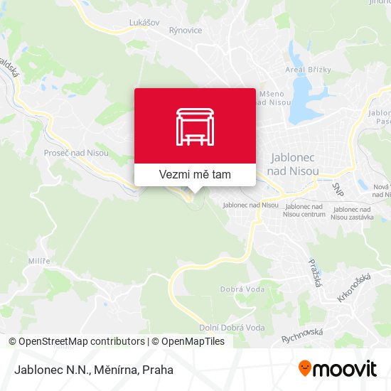 Jablonec N.N., Měnírna mapa