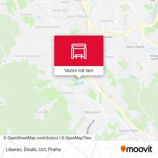Liberec, Doubí, Uct mapa