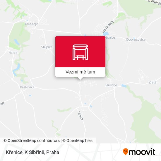 Křenice, K Sibřině mapa