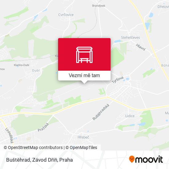 Buštěhrad, Závod Dříň mapa