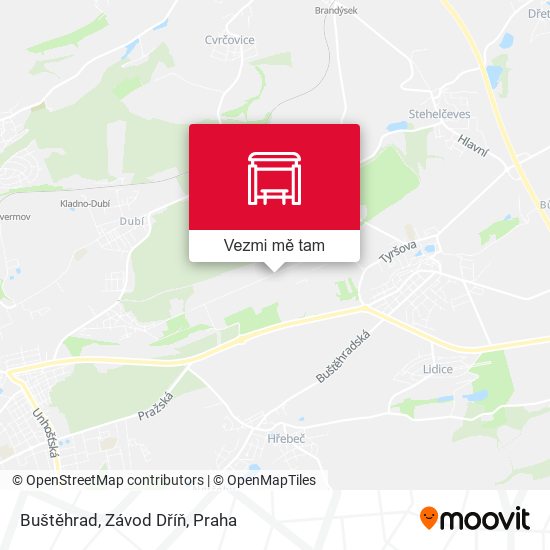 Buštěhrad, Závod Dříň mapa