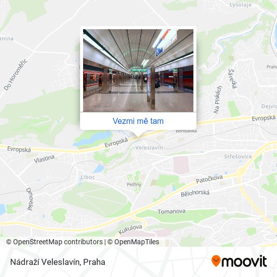Nádraží Veleslavín mapa