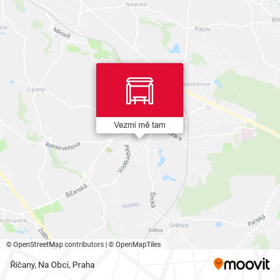 Říčany, Na Obci mapa