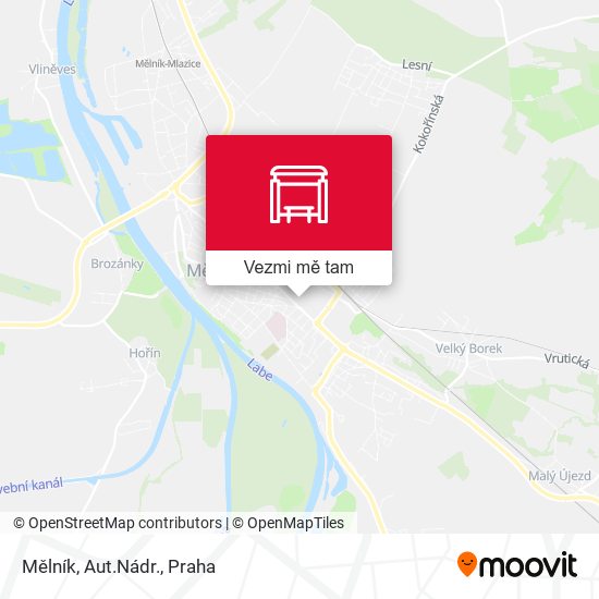 Mělník, Aut.Nádr. mapa