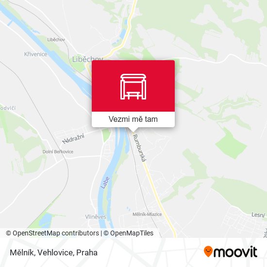 Mělník, Vehlovice mapa