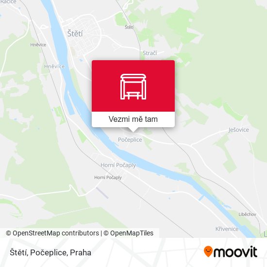 Štětí, Počeplice mapa