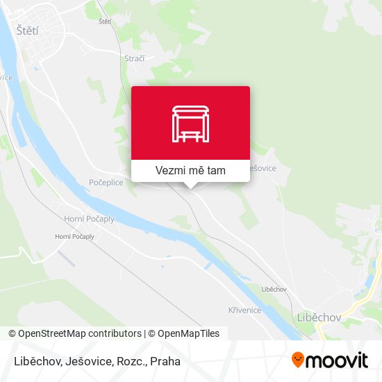 Liběchov, Ješovice, Rozc. mapa