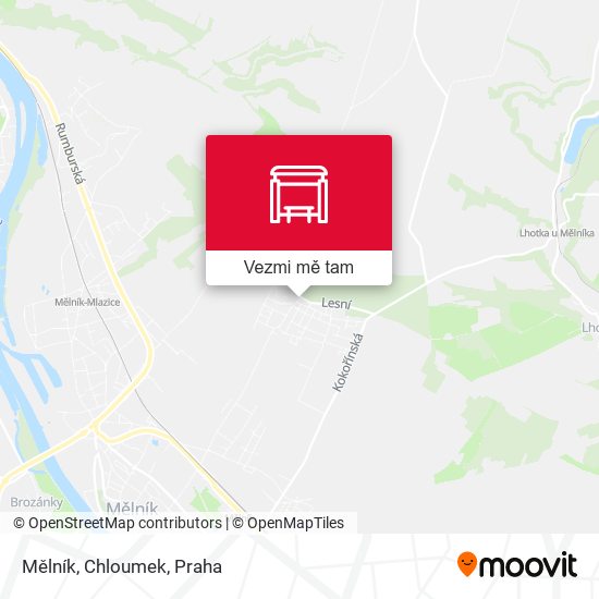 Mělník, Chloumek mapa