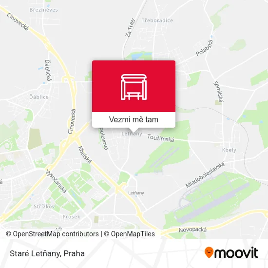 Staré Letňany mapa