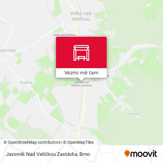 Javorník Nad Veličkou Zastávka mapa