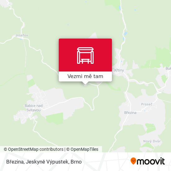 Březina, Jeskyně Výpustek mapa