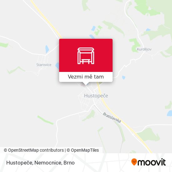 Hustopeče, Nemocnice mapa