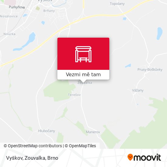 Vyškov, Zouvalka mapa