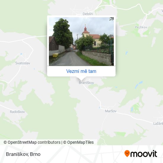 Braníškov mapa