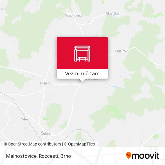 Malhostovice, Rozcestí mapa