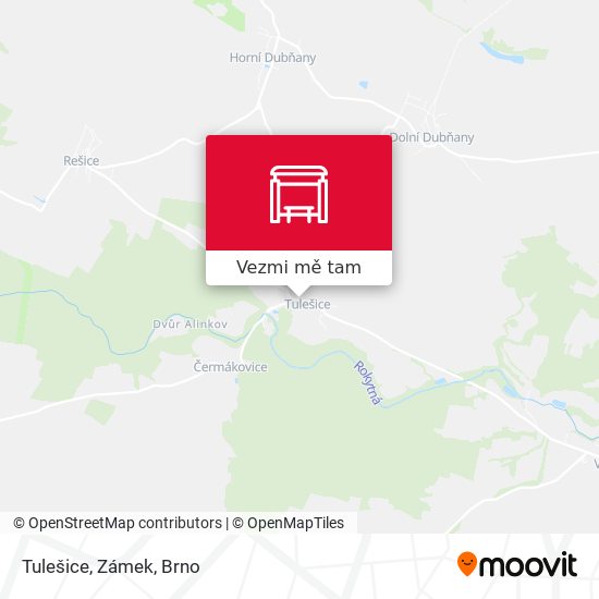 Tulešice, Zámek mapa