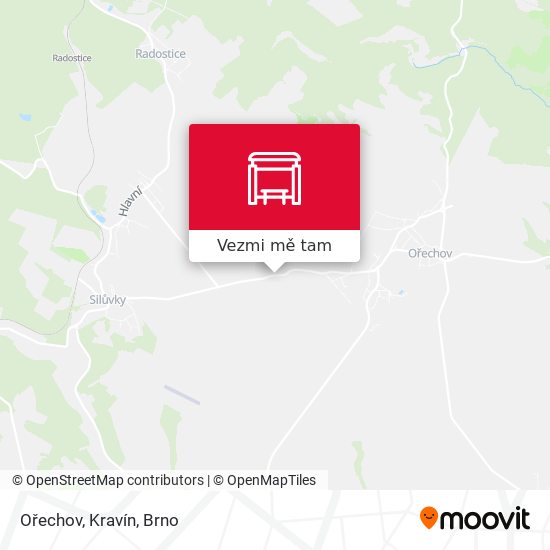 Ořechov, Kravín mapa