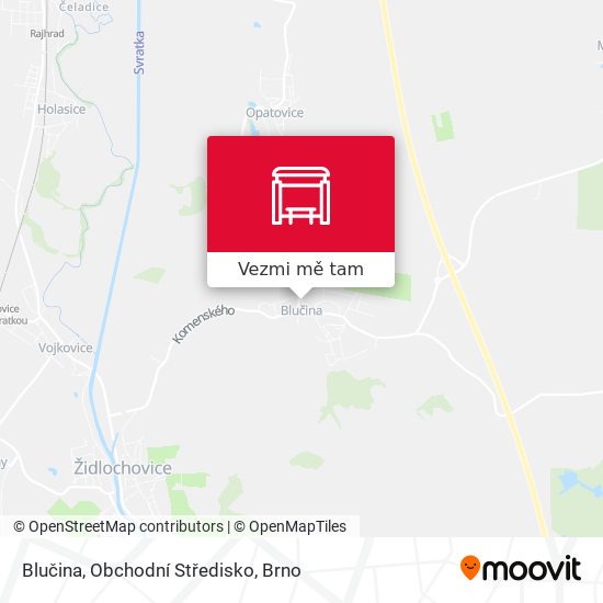 Blučina, Obchodní Středisko mapa