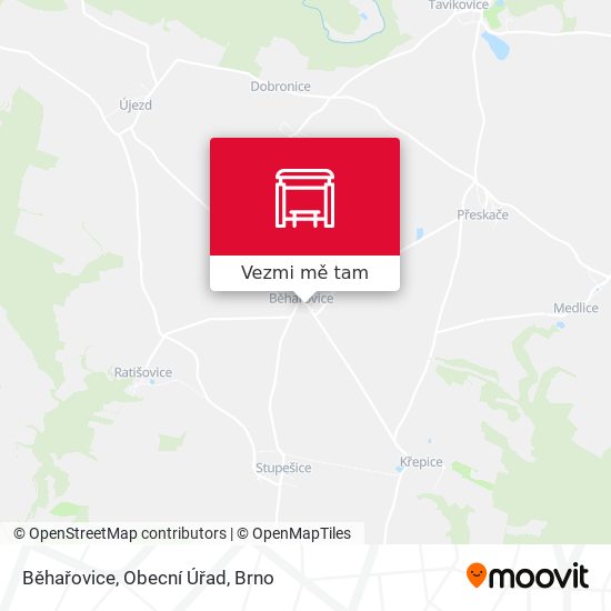 Běhařovice, Obecní Úřad mapa