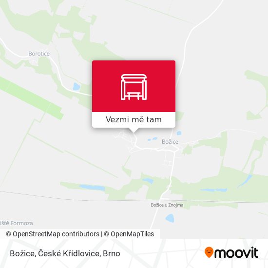 Božice, České Křídlovice mapa