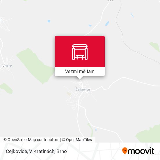 Čejkovice, V Kratinách mapa