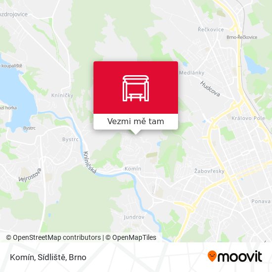 Komín, Sídliště mapa